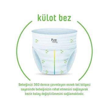 Pure Baby Organic Bambu Özlü No:4 Maxi 144 Adet Külot Bebek Bezi