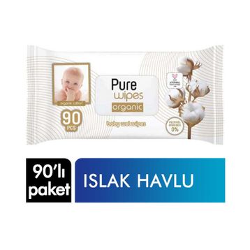 Pure Pamuk 90'lı Bebek Islak Havlu