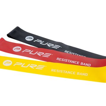 Pure2Improve P2I200280 Siyah - Sarı - Kırmızı 3'lü Mini Pilates Bandı Seti