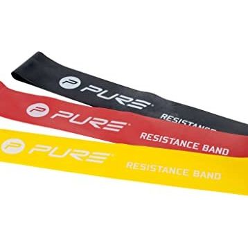 Pure2Improve P2I200280 Siyah - Sarı - Kırmızı 3'lü Mini Pilates Bandı Seti