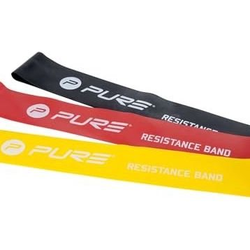 Pure2Improve P2I200280 Siyah - Sarı - Kırmızı 3'lü Mini Pilates Bandı Seti