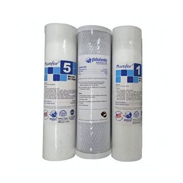 Purefer Açık Kasa 3'lü Ön Filtre Set Su Arıtma Cihazı