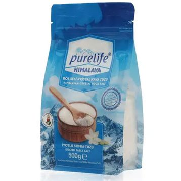 Purelife 500 gr Beyaz Himalaya İnce İyotlu Kristal Kaya Tuzu