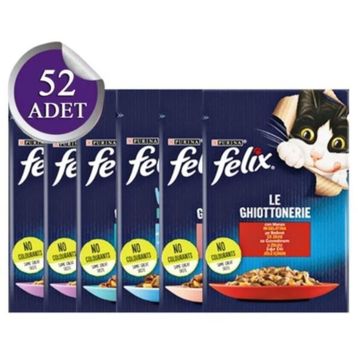 Purina 52x85 gr Felix Karışık Pouch Yetişkin Kedi Yaş Maması
