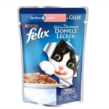 Purina Felix Somonlu ve Sardalyalı 20x100 gr Yetişkin Kedi Maması Pouch