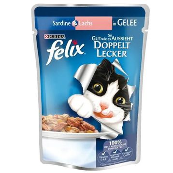 Purina Felix Somonlu ve Sardalyalı 24x100 gr Kedi Maması Pouch