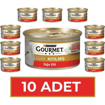 Purina Gourmet Gold Kıyılmış Sığır Etli 10x85 gr Yaş Kedi Maması