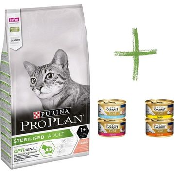 Purina Pro Plan Somonlu 3 kg Kısırlaştırılmış Kedi Maması + 4 x85 gr Gourmet Yaş Mama
