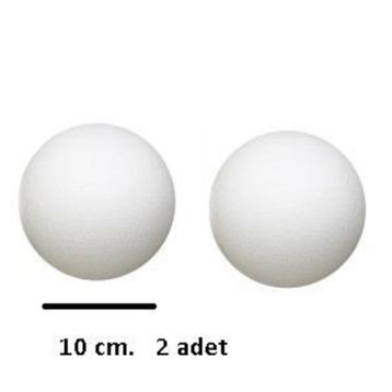 Puti 10 cm 2'li Köpük Toplar