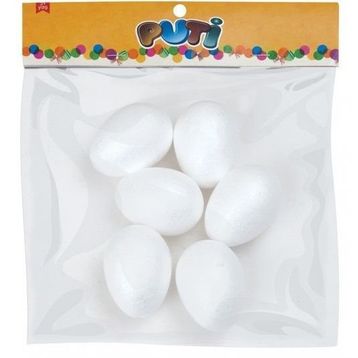 Puti 6 cm 6'lı Köpük Yumurta