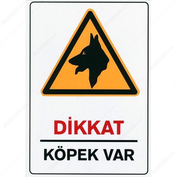 Pvc Dikkat Köpek Var Uyarı Levhası