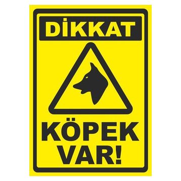 Pvc Dikkat Köpek Var Uyarı Levhası