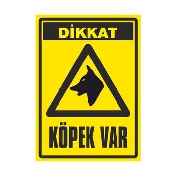 Pvc Dikkat Köpek Var Uyarı Levhası