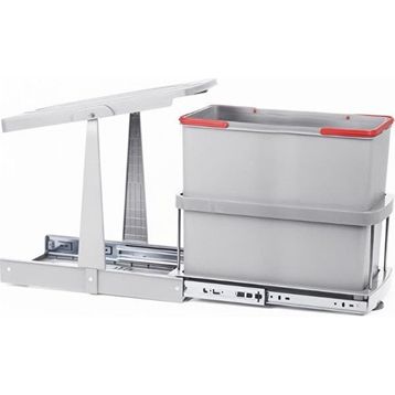 Pyramith P9156 24 lt Gri Teleskopik Raylı Çöp Kovası