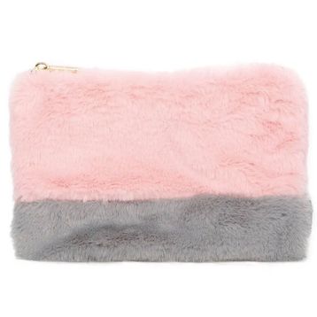 Pyrus Peluş Pembe Gri Kalem Kutusu