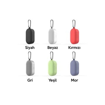 Qcy T1s/t2c Kırmızı Bluetooth Kulaklık İçin Silikon Koruma Kılıf+ Anahtarlık