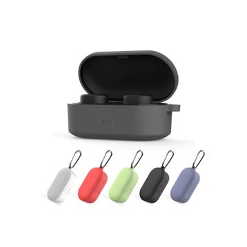 Qcy T1s/t2c Siyah Bluetooth Kulaklık İçin Silikon Koruma Kılıf+ Anahtarlık