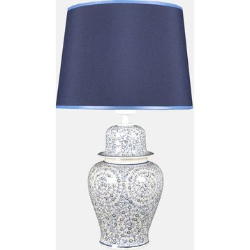 Qdec Haliç Mavi Bleu Blanc Şah Vazo Abajur
