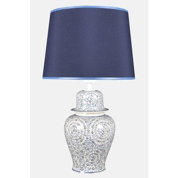 Qdec Haliç Mavi Bleu Blanc Şah Vazo Abajur