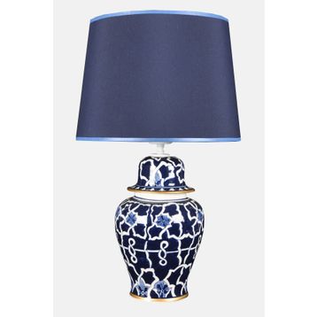 Qdec Mavi Yaldız K.beyaz Bleu Blanc Şah Vazo Abajur
