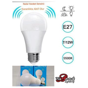 Qenos Beyaz Led 12 Watt Radar Sensörlü Ampul