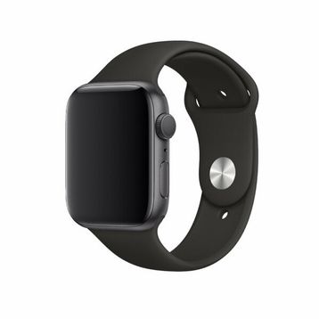 Qfit Apple Watch Uyumlu 42/44 mm Silikon Spor Siyah Kordon