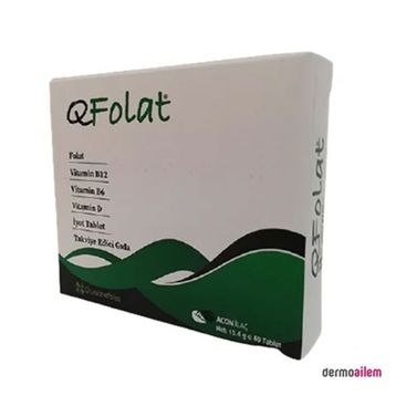 QFolat Vitamin B12 B6 D İyot 40 Tablet
