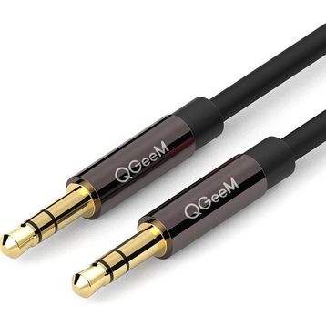Qgeem QG-AU04BD300 Erkek-Erkek 3 mt Altın Uçlu Siyah AUX Audio Kablo