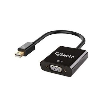 Qgeem QG-HD17 Siyah Mini Display Port to VGA Dönüştürücü
