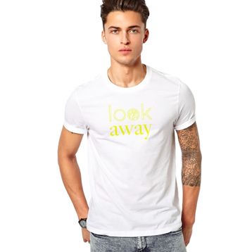 Qivi A Series Of Unfortunate Events Look Away Yazi Baskılı Beyaz Erkek Örme T-shirt