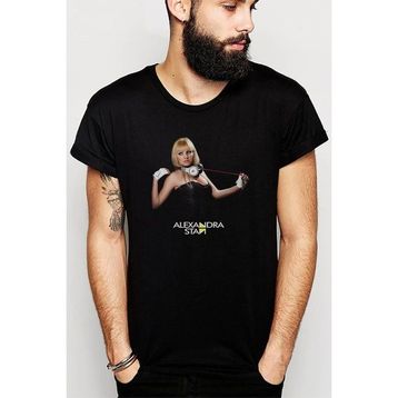 Qivi Alexandra Stan Baskılı Siyah Erkek Örme Tshirt