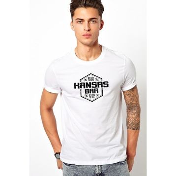 Qivi Altered Carbon Kansas Bar Baskılı Beyaz Erkek Örme T-shirt