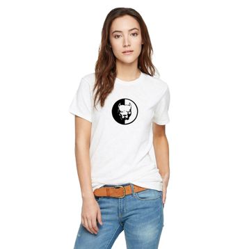 Qivi Amerikan Pit Bull Terrier Amerikan Bully Amerikan Staffordshire Terrier Baskılı Beyaz Kadın Örme T-shirt