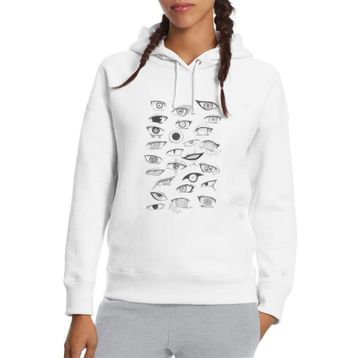 Qivi Anime Naruto Baskılı Beyaz Kadın Uzun Kol Örme Sweatshirt