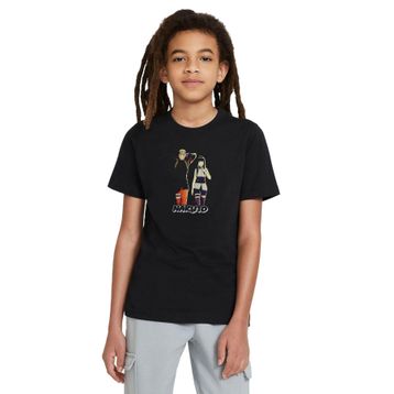 Qivi Anime Naruto Baskılı Siyah Unisex Çocuk T-shirt