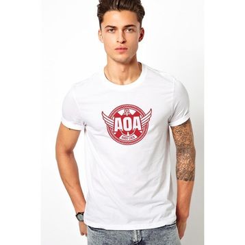 Qivi Aoa Good Luck Baskılı Beyaz Erkek Örme Tshirt