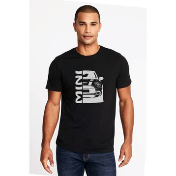 Qivi Araba Mini Baskılı Siyah Erkek Örme T-shirt