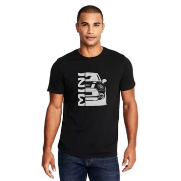 Qivi Araba Mini Baskılı Siyah Erkek Örme T-shirt