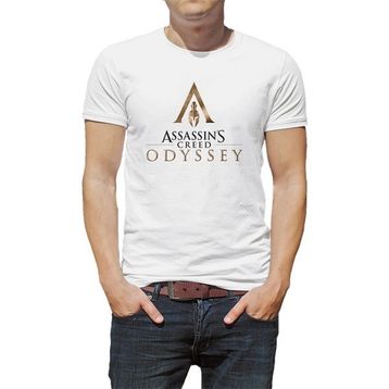 Qivi Assasins Baskılı Beyaz Erkek Örme Tshirt