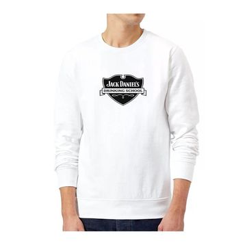 Qivi BGA2059-ERKSW Baskılı Erkek Beyaz Sweatshirt