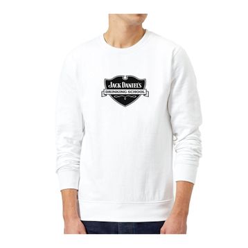Qivi BGA2059-ERKSW Baskılı Erkek Beyaz Sweatshirt