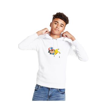 Qivi BGA2427-COCKP Kül Ve Gülen Baskılı Unisex Çocuk Beyaz Kapüşonlu Sweatshirt
