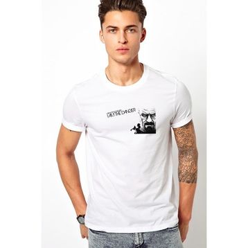 Qivi Breaking Bad I am The Danger Baskılı Beyaz Erkek Örme T-shirt