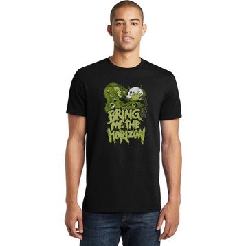 Qivi Bring Me The Horizon Baskılı Siyah Erkek Örme T-shirt