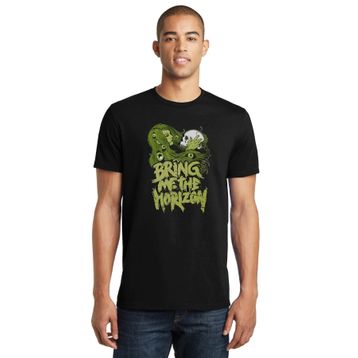 Qivi Bring Me The Horizon Baskılı Siyah Erkek Örme T-shirt