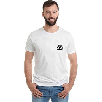 Qivi Bts Suga 93 Baskılı Beyaz Erkek Örme T-shirt