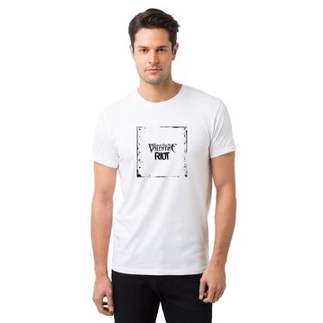 Qivi Bullet For My Valentine Riot Baskılı Beyaz Erkek Örme T-shirt