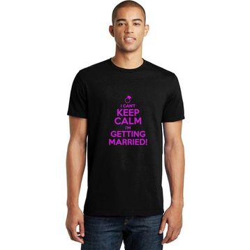 Qivi Can't Keep Calm Baskılı Siyah Erkek Örme T-shirt