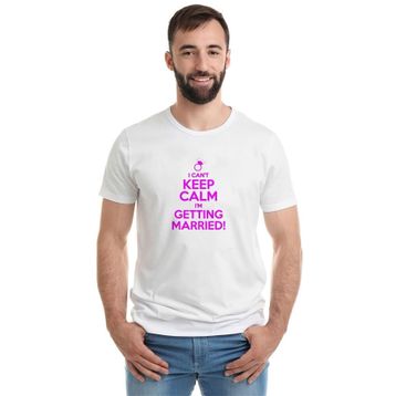 Qivi Can't Keep Calm Baskılı Siyah Erkek Örme T-shirt