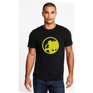 Qivi Carmen Sandiego Logo Blue Side Baskılı Siyah Erkek Örme T-shirt